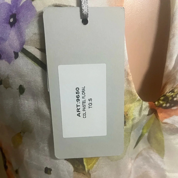 NWT LARA GUIDOTTI Silk Blend Maxi Floral Dress Made in Italy - Picture 12 of 13